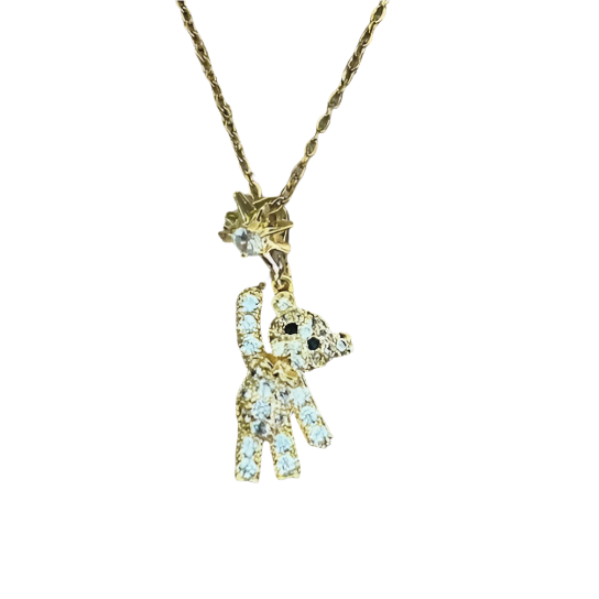 Hanging Bear YGP Necklace