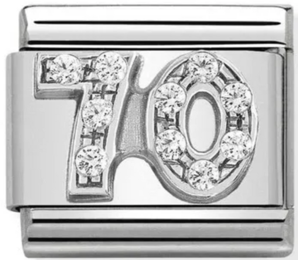 Birthday - 70th with CZ Silver Charm