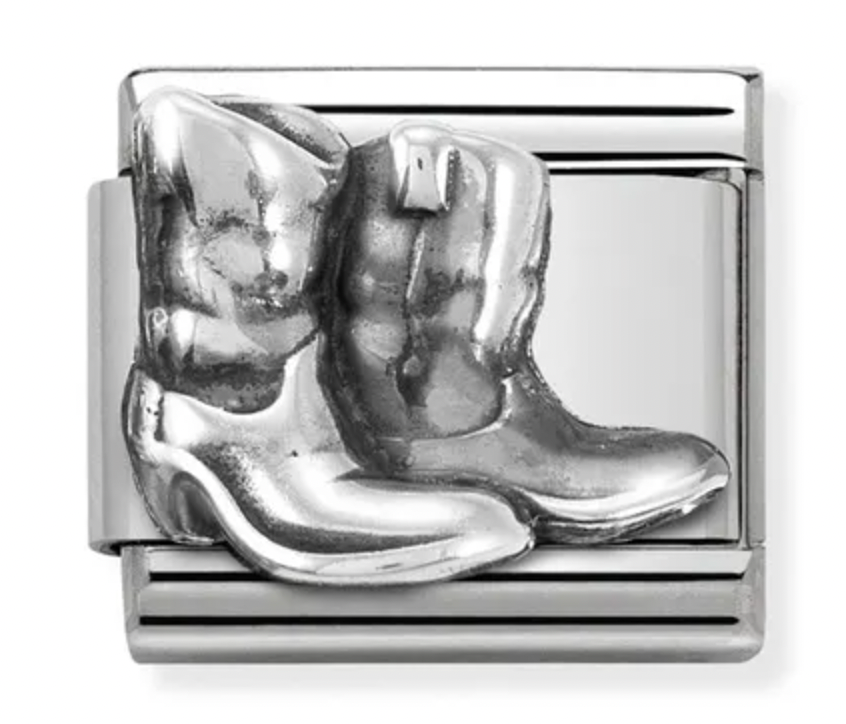 Symbol - Cowboy Boots Silver Charm