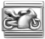 Transport - Motorbike Oxidised Silver Charm