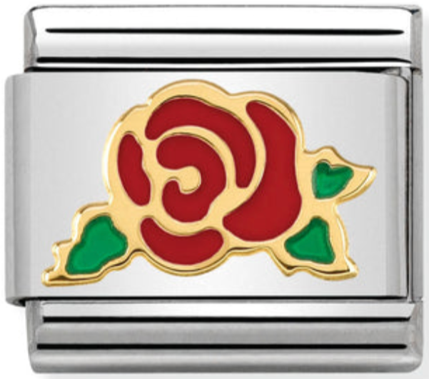 Nature - Red Rose Versailles Gold Charm