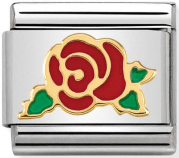 Nature - Red Rose Versailles Gold Charm