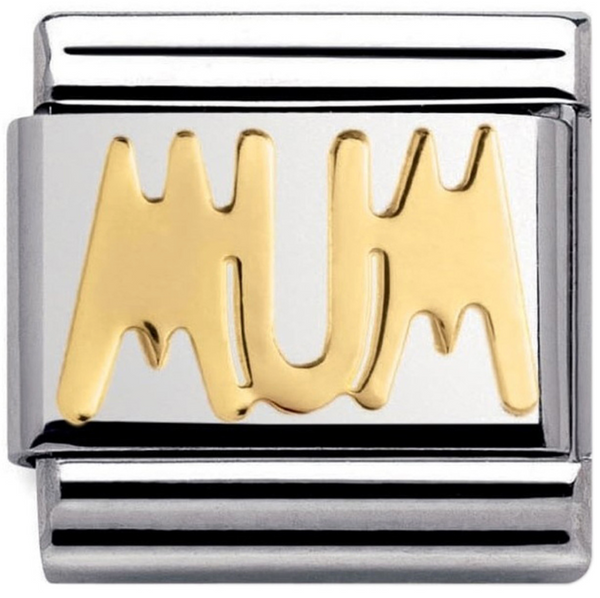 Family - Mum Writing Gold Charm