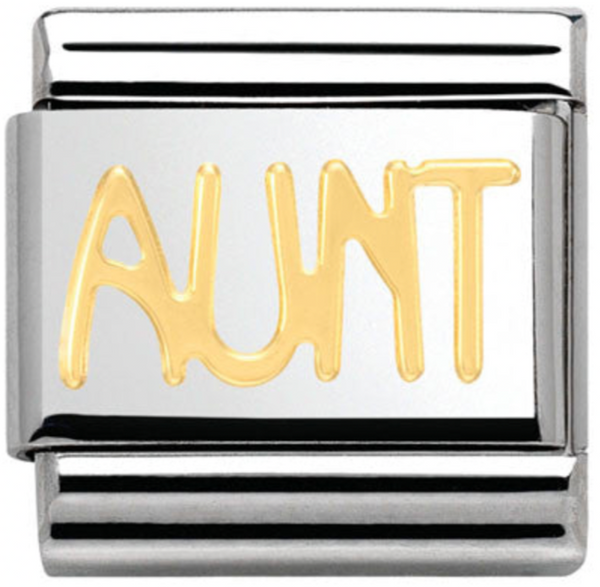 Family - Aunt Writing Gold Charm