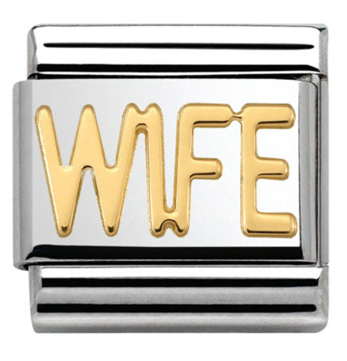 Family: Wife Writing Gold Charm