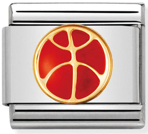 Sports - Red Basketball Gold Charm