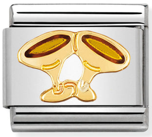 Food & Drinks - Champagne Glasses Gold Charm