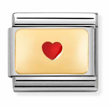 Symbol: Small Red Heart Gold Charm