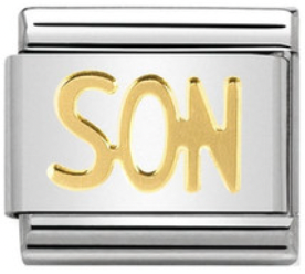Family - Son Writing Gold Charm
