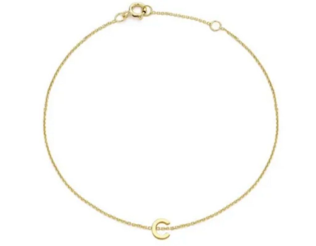 Petite Initial Letter 9ct Yellow Gold Bracelets