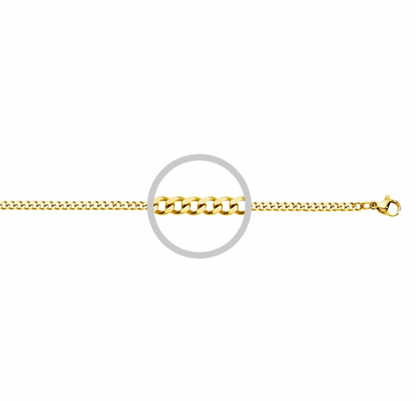 Chain- 3mm Stainless Steel Curb Chain - (2 colours, 4 sizes)