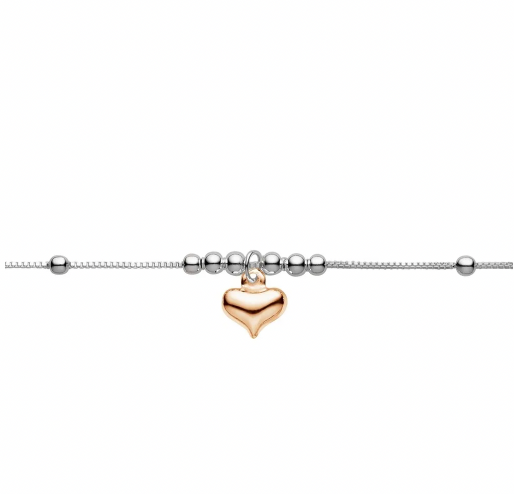 Anklet - Heart Charm & Bead Detail Anklet - 2 colours