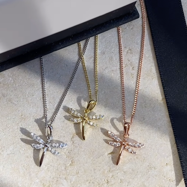 Dragonfly with CZ Pendant - 2 Colours