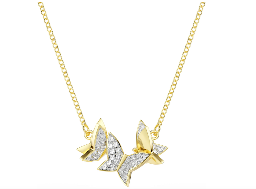 Idyllia Lilia: White Butterfly Gold Necklace