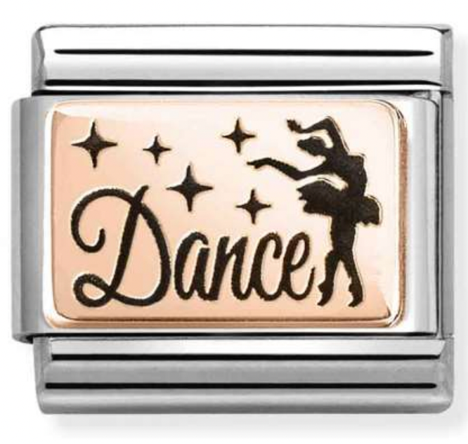 Occassion - Dance with Black Enamel Rosegold Charm
