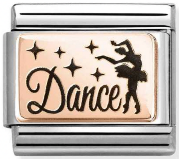 Hobbies - Dance with Black Enamel Rosegold Charm