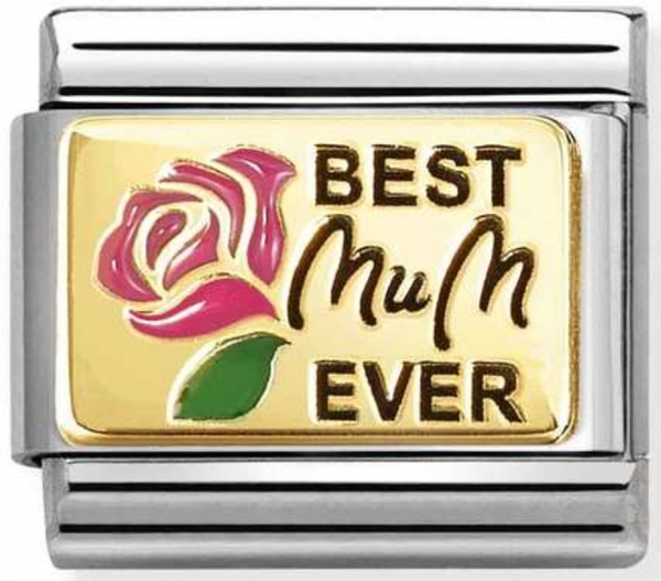 Family - Pink Best Mum Ever Gold Charm