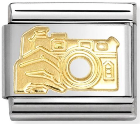 Hobbies - Camera with Hands Gold Charm