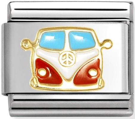Transport - Red & White Van Gold Charm