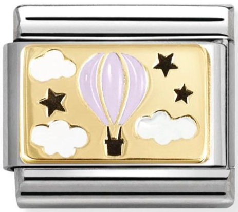 Transport - Pink Hot Air Balloon Gold Charm