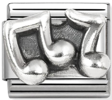 Hobbies - Music Note Oxidised Silver Charm