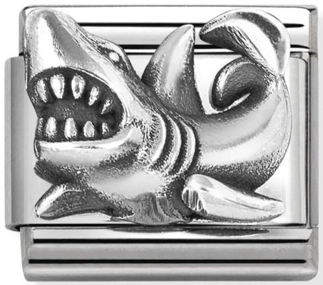 Animals - Shark Oxidised Silver Charm
