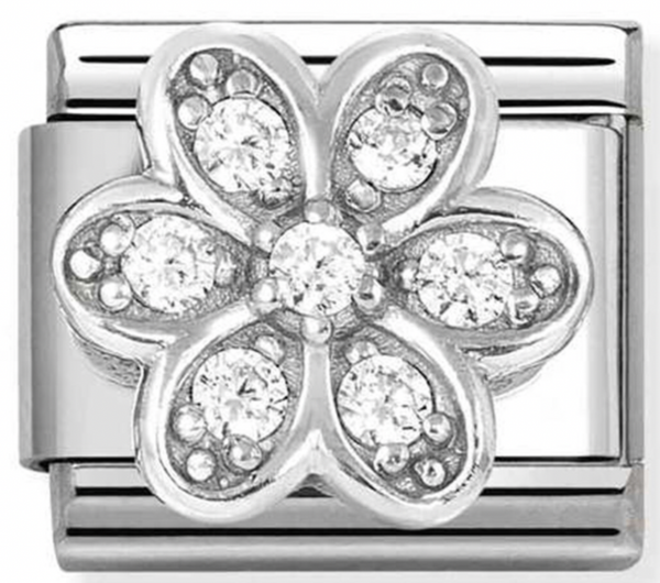Nature - Daisy with CZ Silver Charm
