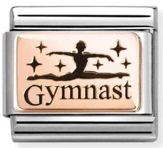 Occassion - Gymnast with Black Enamel Rosegold Charm