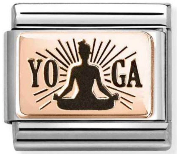 Hobbies - Yoga Lotus Pose with Black Enamel Rosegold Charm