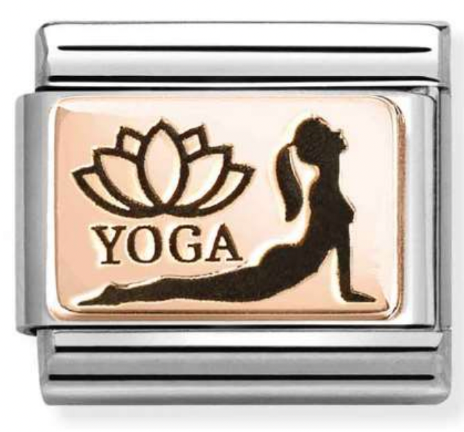 Occassion - Yoga Cobra Pose with Black Enamel Rosegold Charm