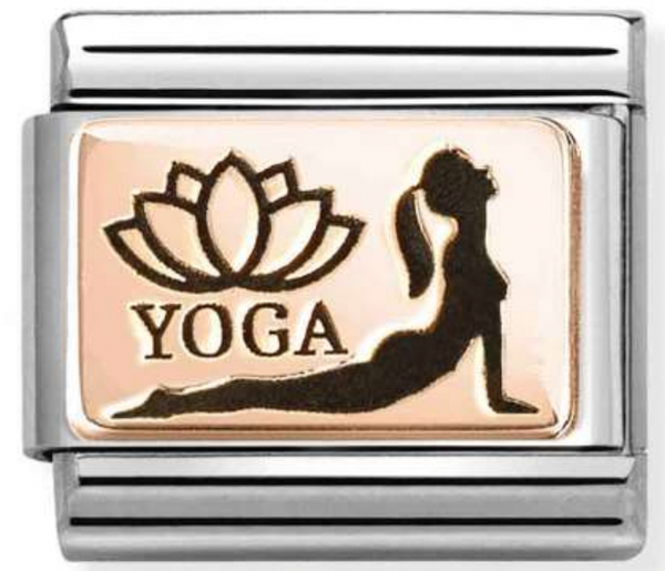 Hobbies - Yoga Cobra Pose with Black Enamel Rosegold Charm