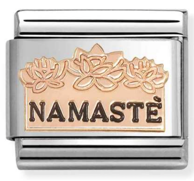 Symbol - Namaste with Flowers Rosegold Charm
