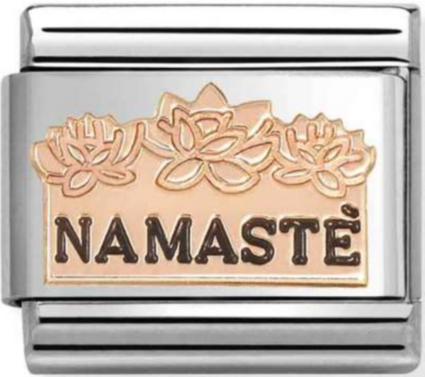 Symbols - Namaste with Flowers Rosegold Charm