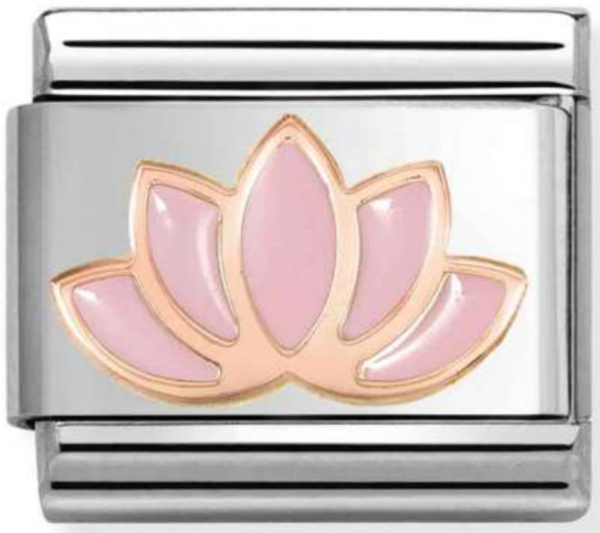 Nature - Pink Lotus Flower Rosegold Charm