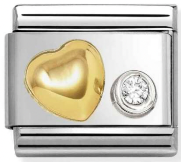 Love - Heart with CZ Gold Charm