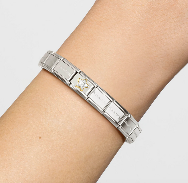 Symbols - White CZ Star Gold Charm