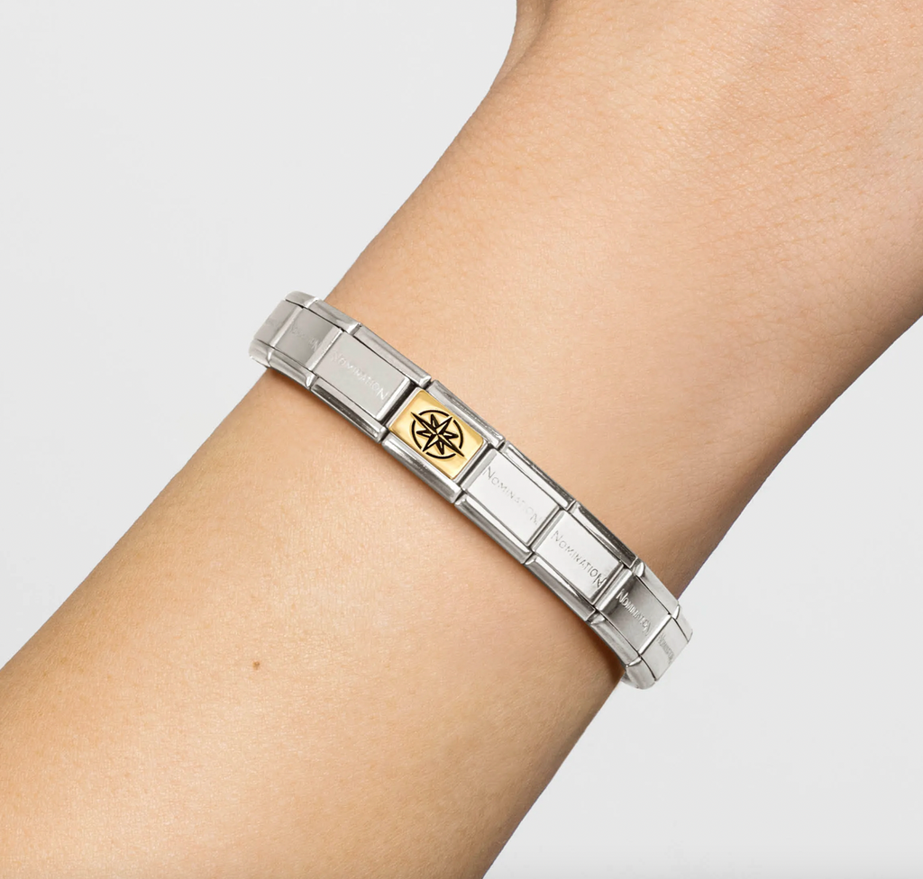 Symbols - Wind Rose with Black Enamel Gold Charm