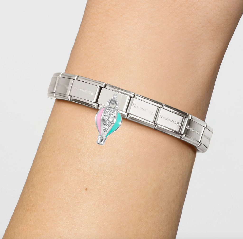 Dangle - Hot Air Balloon with CZ Silver Charm