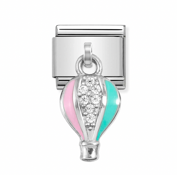 Dangle - Hot Air Balloon with CZ Silver Charm