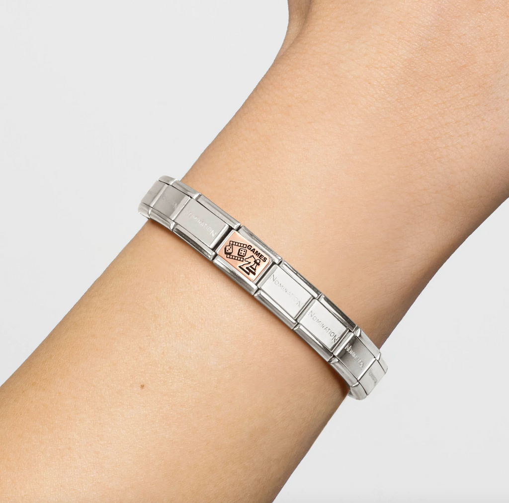 Hobbies - Chess & Dice with Black Enamel Rosegold Charm