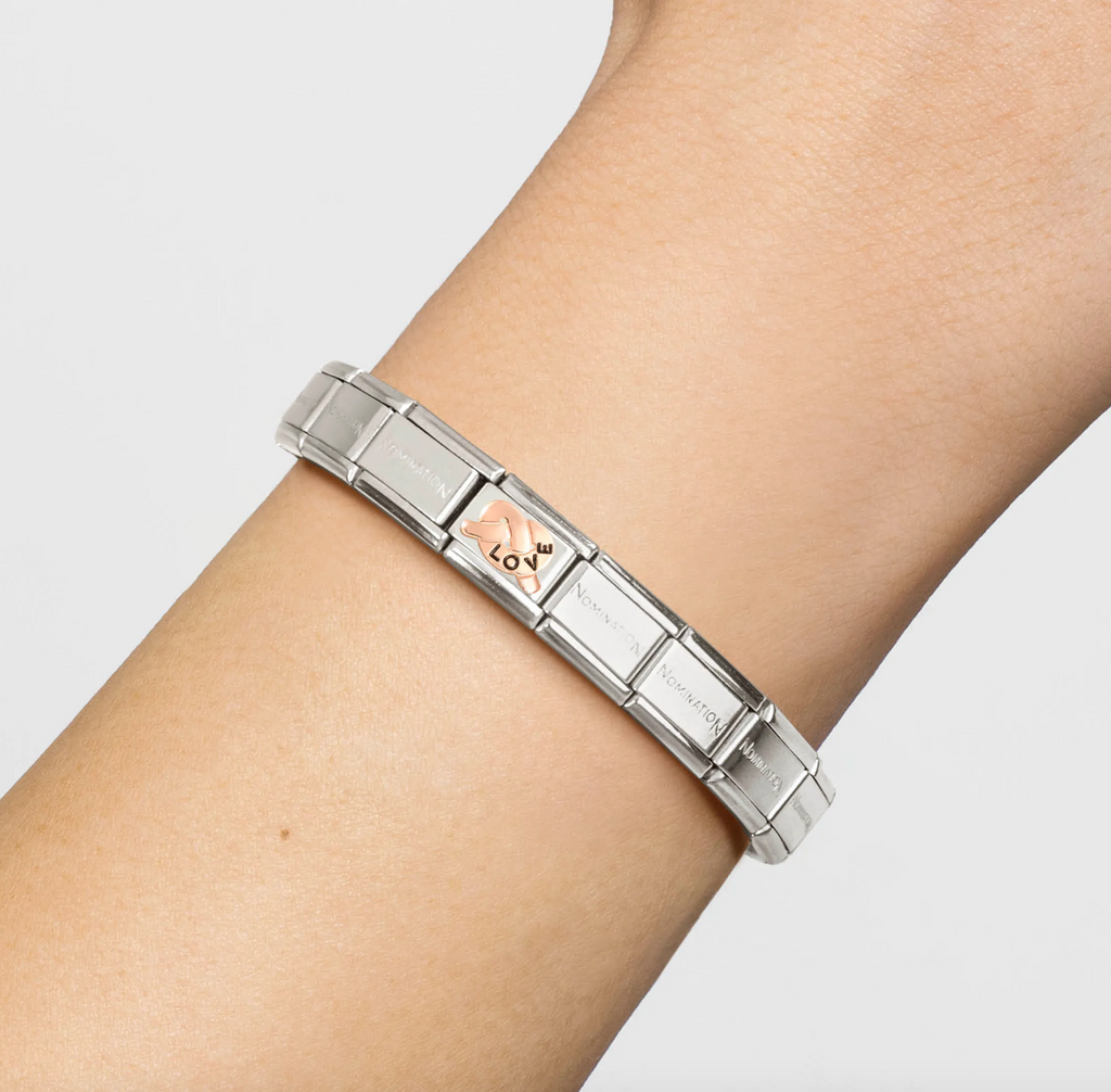 Love - Love Knot with Black Enamel Rosegold Charm