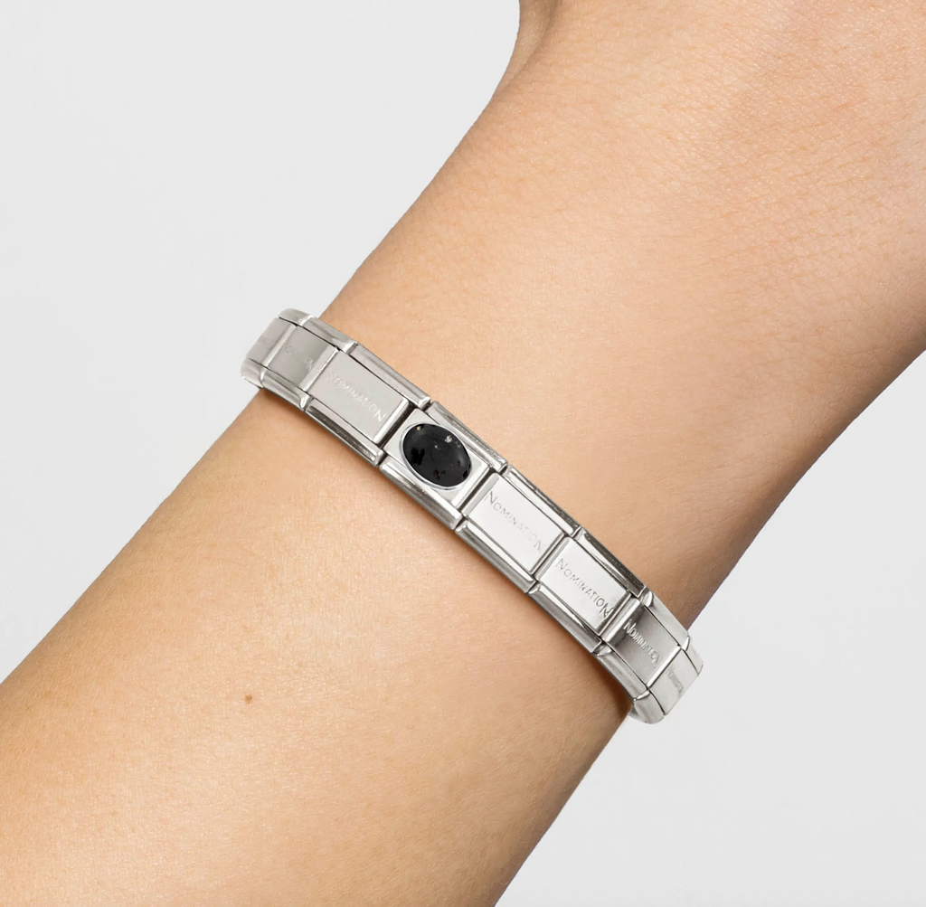 Hard Stone - Lava Matte Stone Silver Charm
