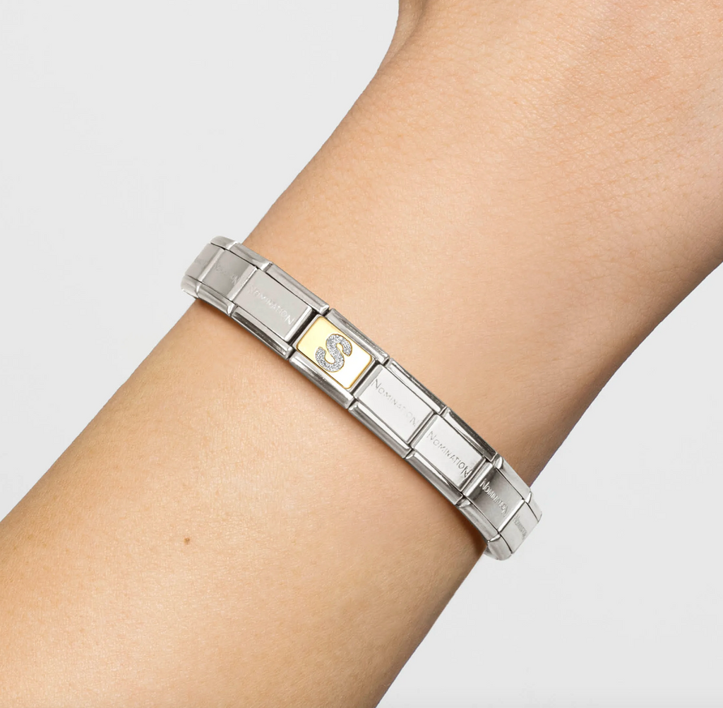 Glitter Gold - Letter S Charm
