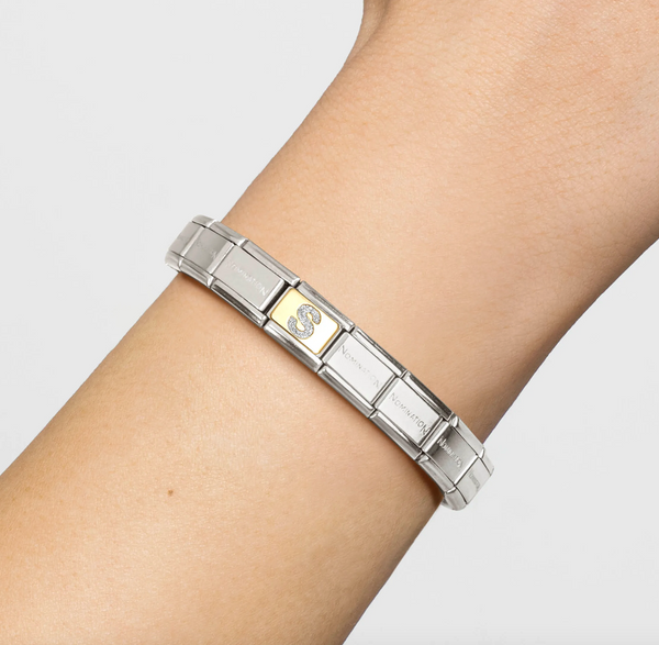 Glitter Gold - Letter S Charm