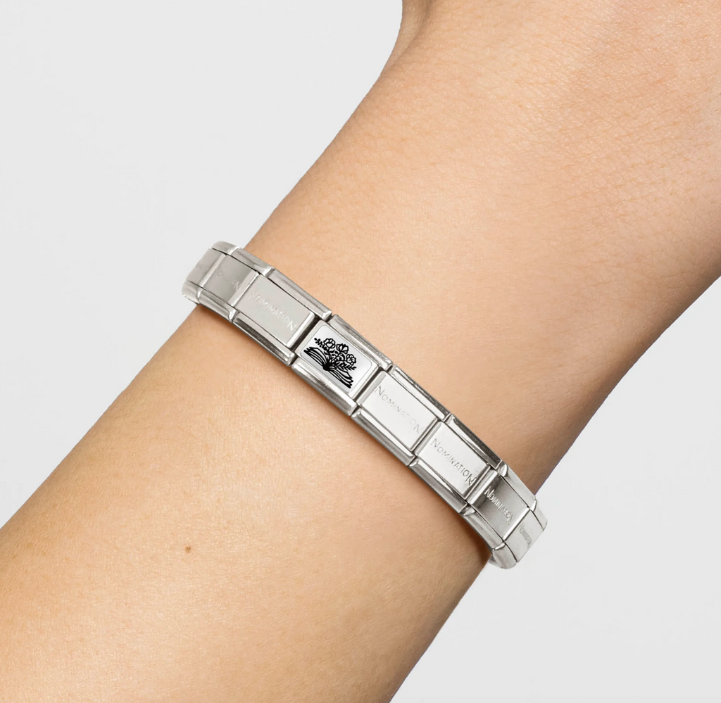 Symbols - Book With Flowers Silver Charm