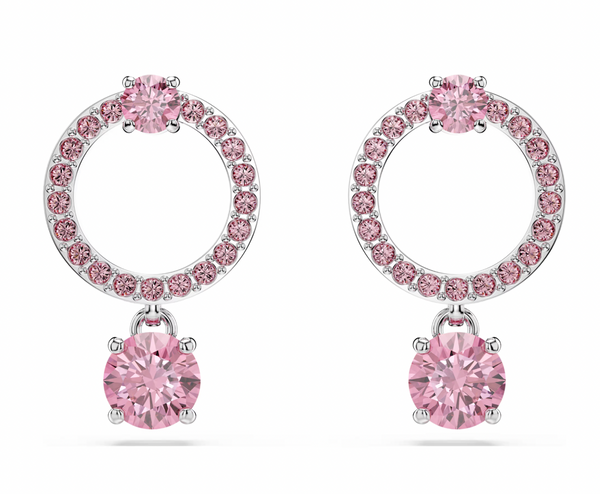 Attract Round Pink Drop Earrings
