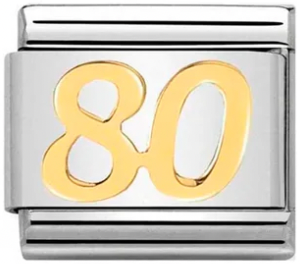 Birthday - 80th Gold Charm