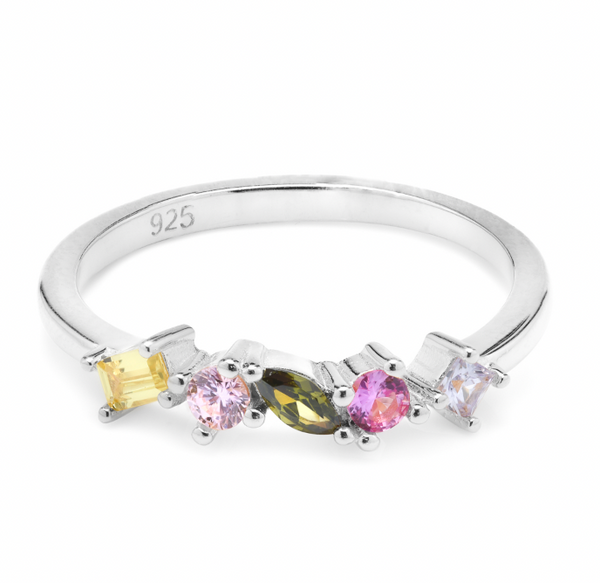 Ring - Silver Multicoloured CZ