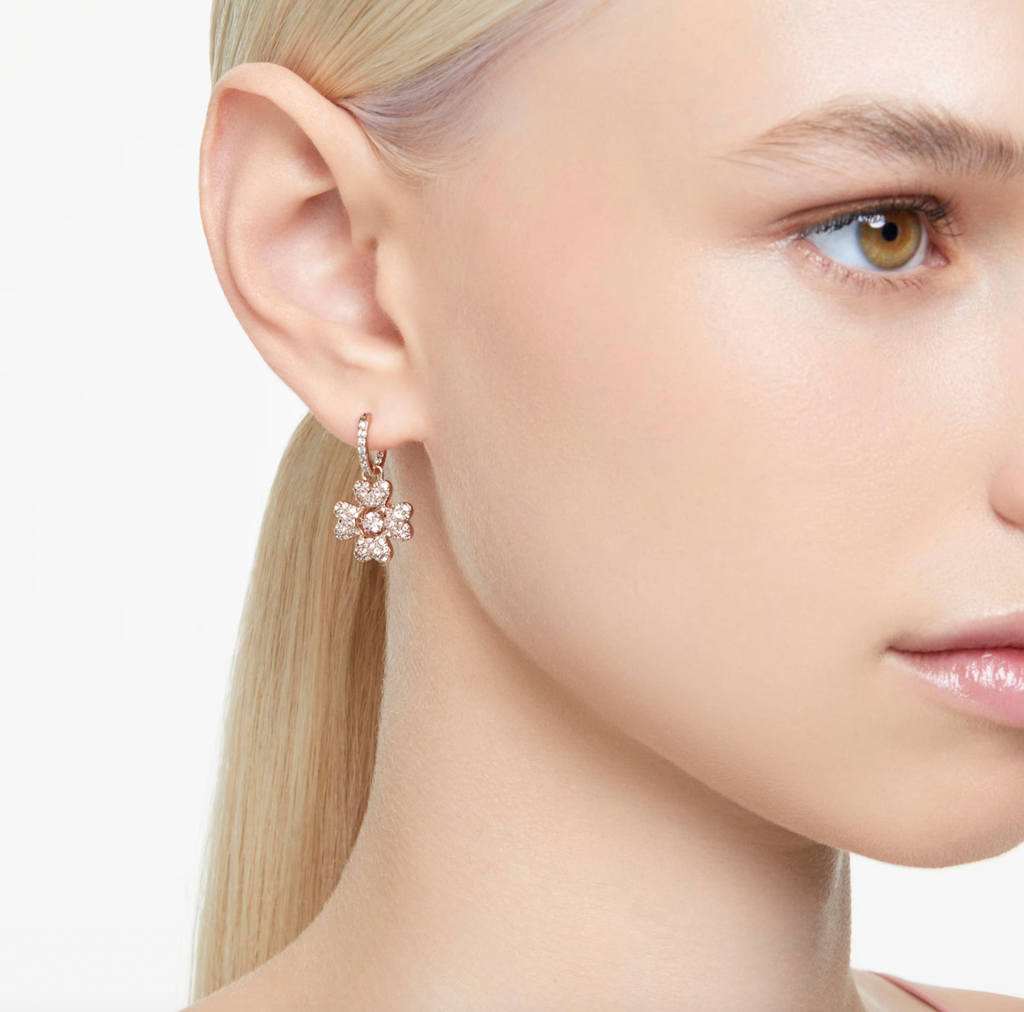 Idyllia Clover Rosegold Drop Earrings