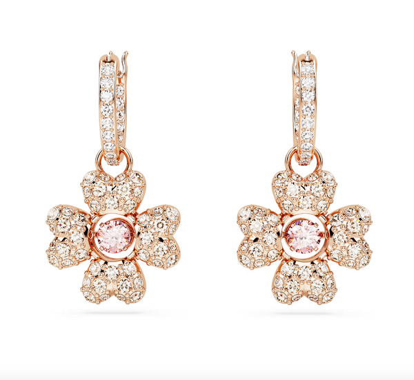 Idyllia Clover Rosegold Drop Earrings